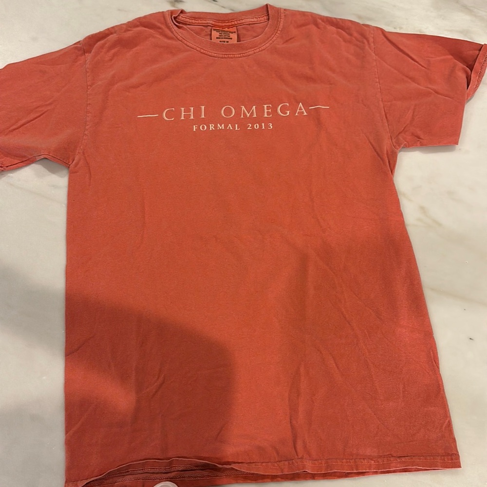 CHI OMEGA Baylor University tee by Comfort Colors. Size medium.